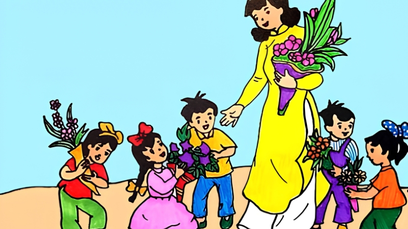 tranh-ve-20-11-chu-de-thay-co-va-mai-truong-9