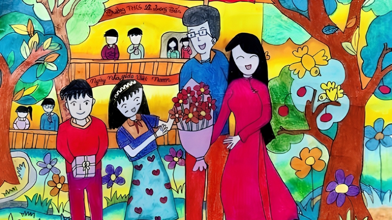 tranh-ve-20-11-chu-de-thay-co-va-mai-truong-10