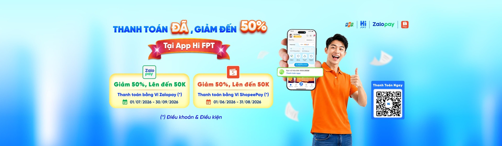 Internet gia đình - Ưu đãi thanh toán Hi FPT