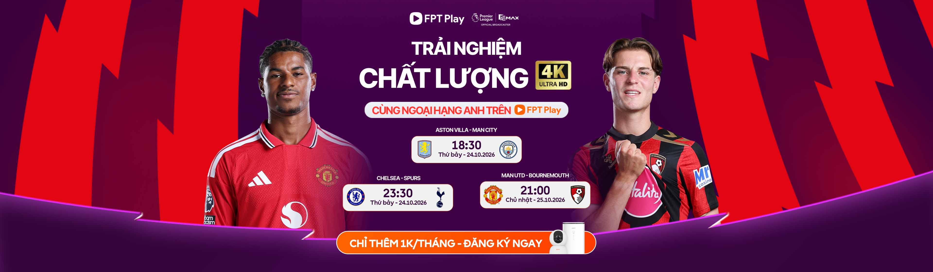 Đăng ký Combo Internet truyền hình Ngoại Hạng Anh