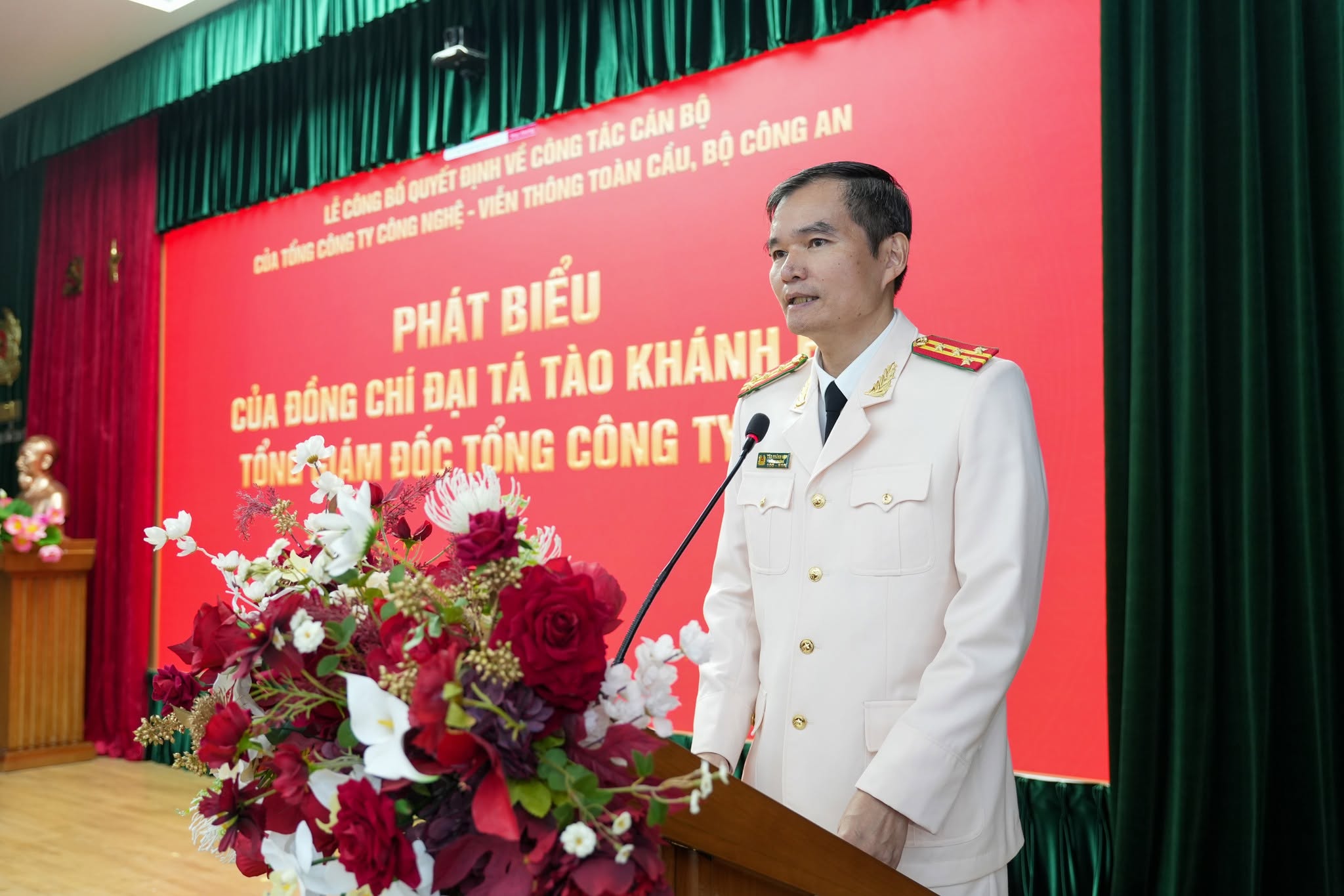 Đại tá Tào Khánh Hợp, Tổng Giám đốc Tổng công ty GTEL phát biểu.