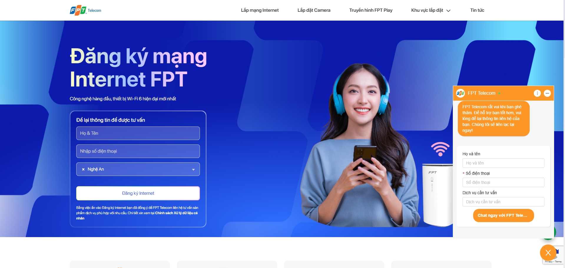Giao diện thân thiện khi truy cập FPTConnect