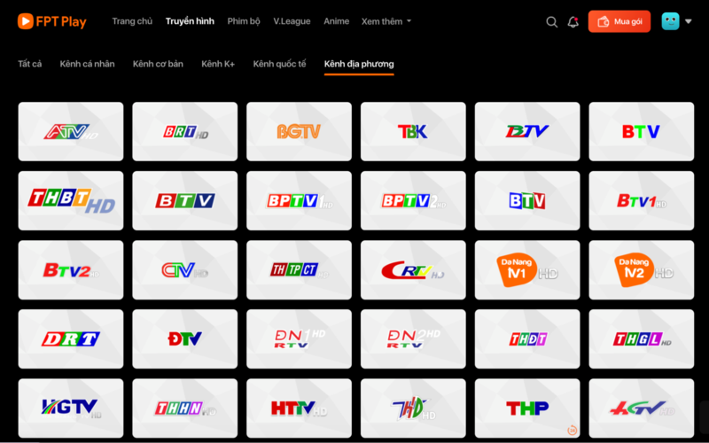 các kênh truyền hình fpt play