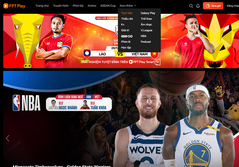 lịch xem trực tiếp bóng đá mới nhất tại fpt play