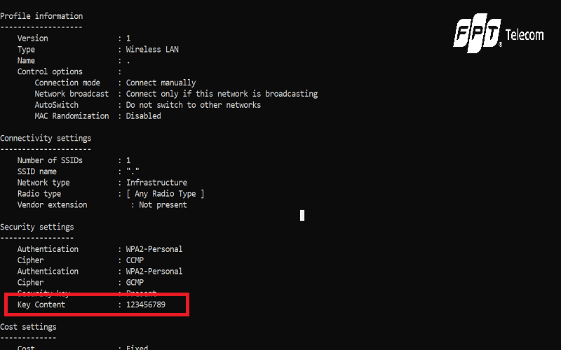 kiểm tra pass wifi trên máy tính