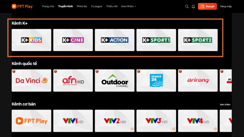 đăng ký gói k+ fpt