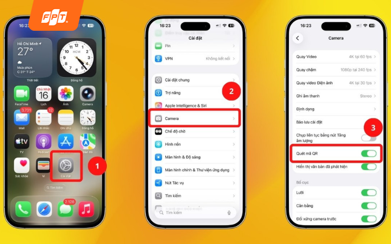 quét mã qr trên iphone
