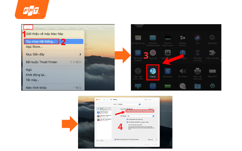 xem địa chỉ ip trên macbook