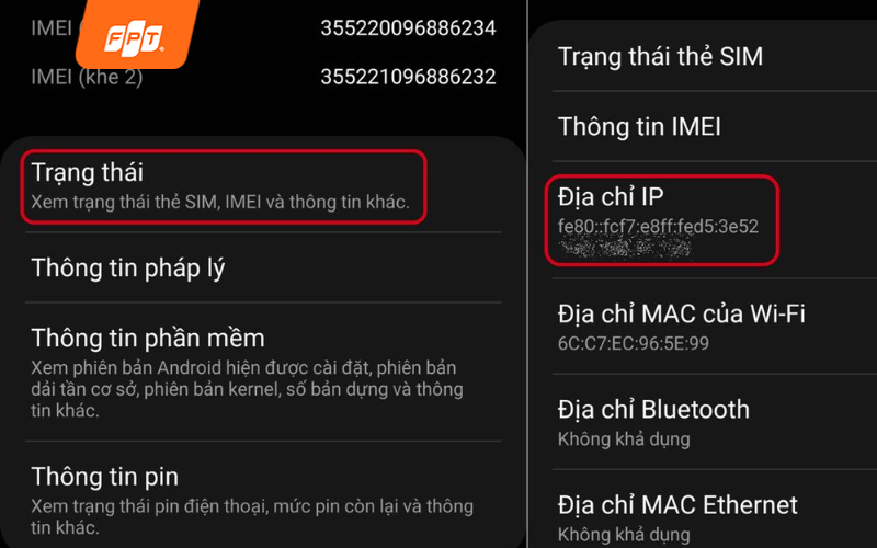 kiểm tra địa chỉ ip wifi