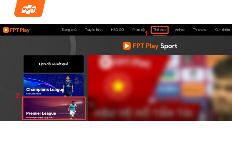 cách xem ngoại hạng anh trên fpt play