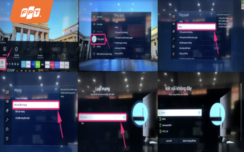 cách kết nối wifi trên tivi