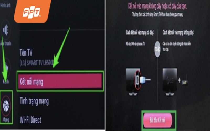 cách bật wifi trên tivi