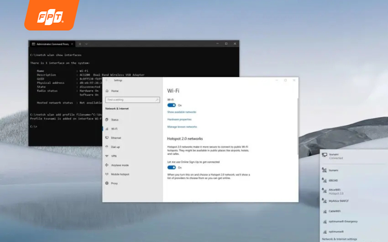 đăng nhập wifi trên máy tính