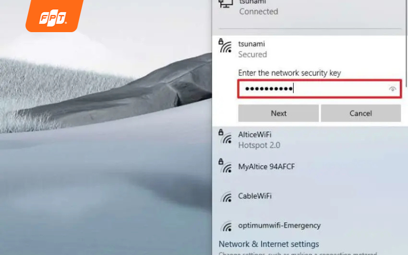 đăng nhập wifi trên máy tính