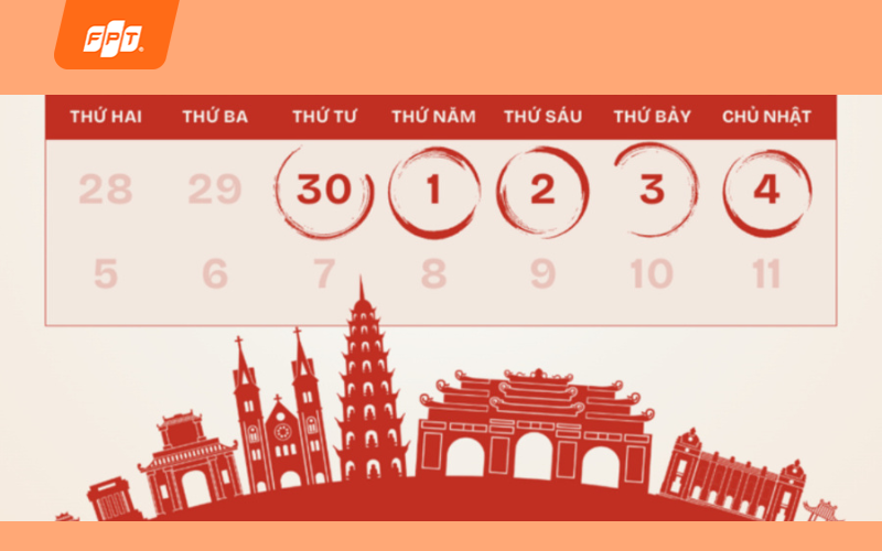 lịch nghỉ lễ 30/2 1/5 2026