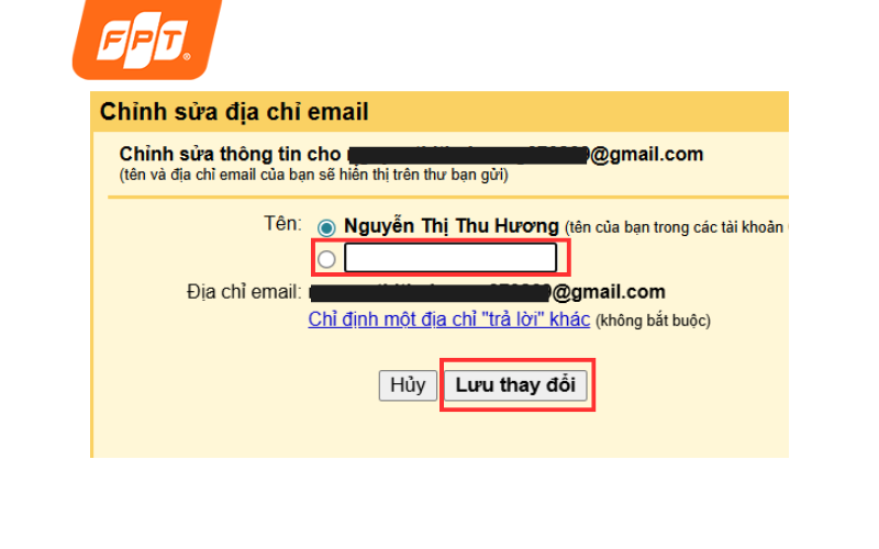 cách đổi tên gmail trên máy tính