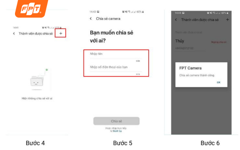 cách chia sẻ camera cho điện thoại khác