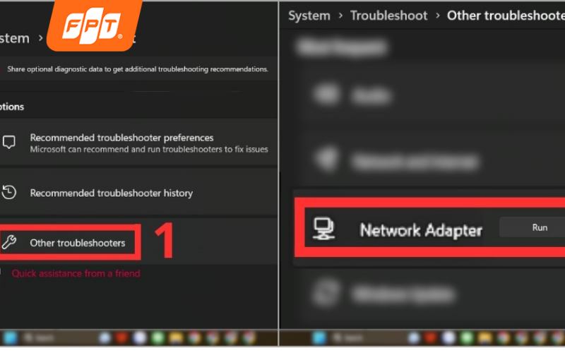 bước 4 Kích hoạt công cụ Network Adapter Troubleshooter