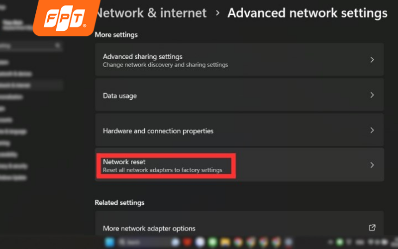 bước 3 Đặt lại toàn bộ cài đặt mạng (Network Reset)