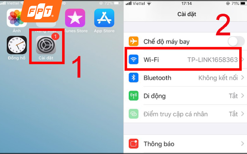 Tắt và bật lại tính năng kết nối mạng trên máy iphone