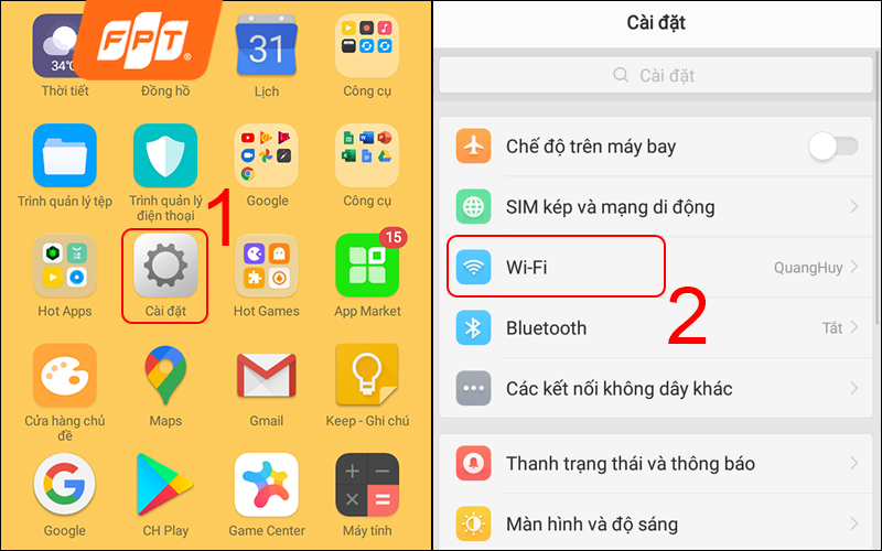 oppo không bắt được wifi - nhấn quên mạng và kết nối lại 