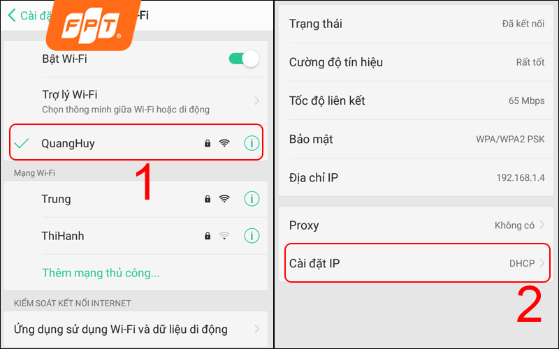 Đặt lại địa chỉ IP tĩnh và DNS khi oppo không kết nối được wifi