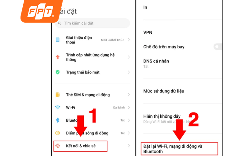 khôi phục cài đặt mạng trên oppo