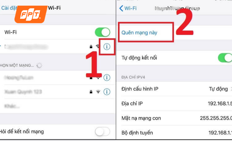Quên mạng wifi và kết nối lại trên samsung