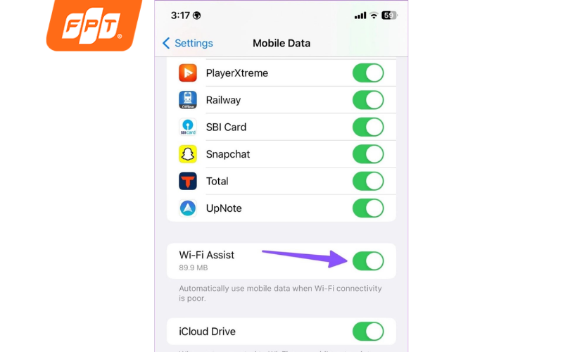 Tắt tính năng Wifi Assist (Trợ lý wifi)