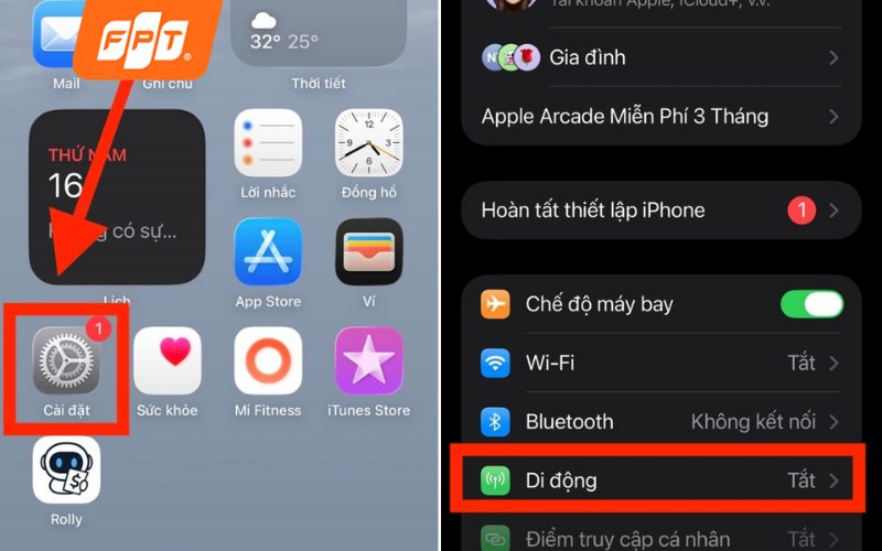 Kiểm tra lại Dữ liệu di động trên máy