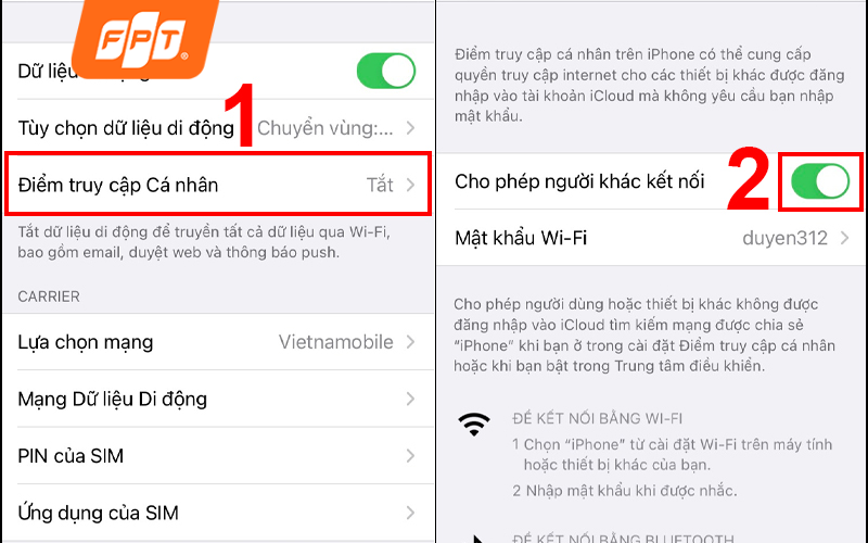 Kiểm tra lại Chế độ máy bay và Điểm truy cập wifi