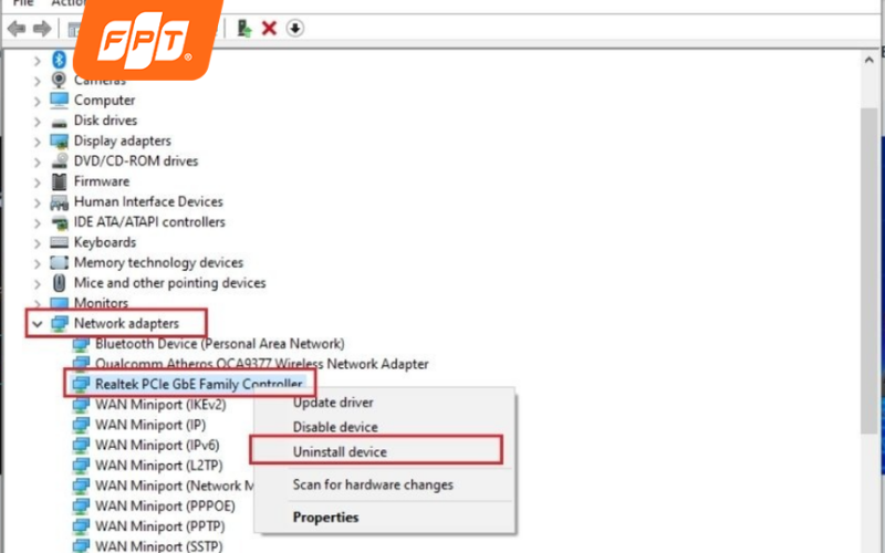 Cập nhật phần mềm Card mạng (Driver Wifi)