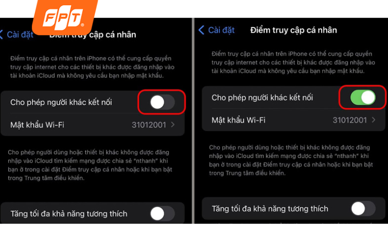 khắc phục lỗi điện thoại iPhone không hiện điểm truy cập cá nhân