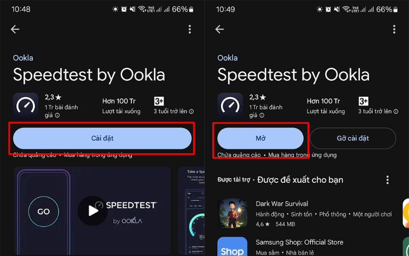 Cách kiểm tra ping mạng trên điện thoại bằng Speedtest