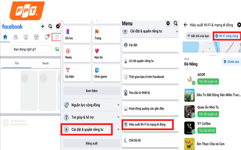Dùng Facebook với tính năng tìm wifi