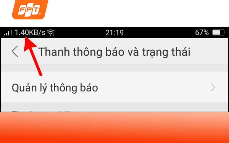 Hiển thị tốc độ mạng