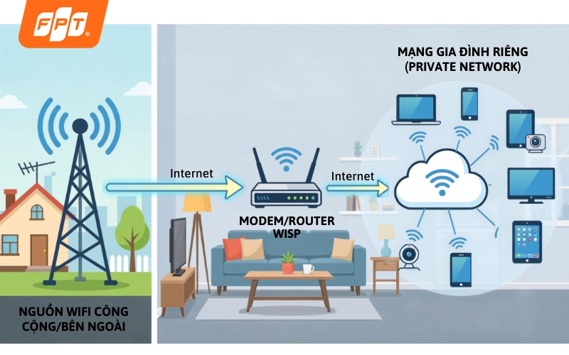 cách kết nối 2 modem Wifi không cần dây