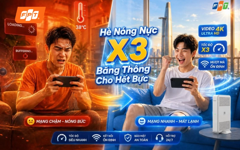 Gấp 3 băng thông Internet miễn phí