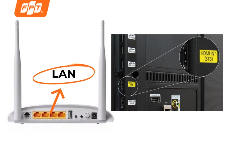 cổng stb và cổng LAN
