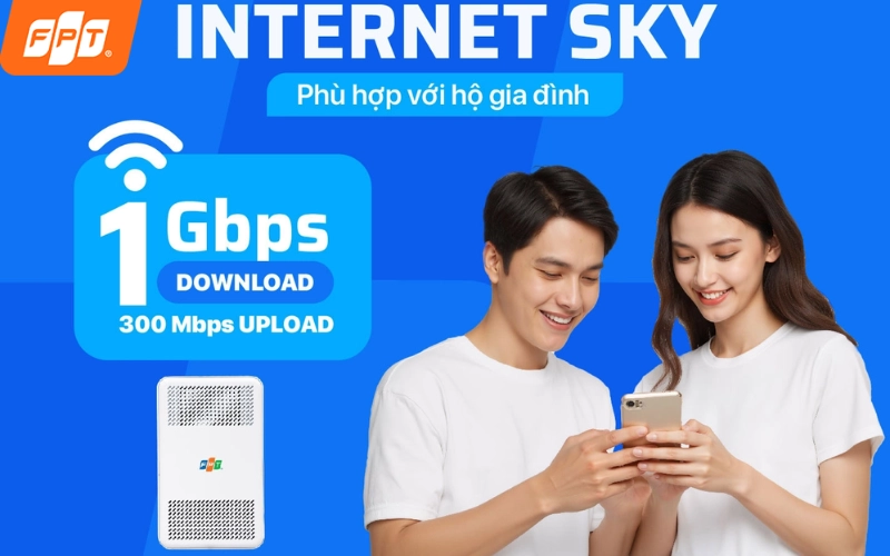 Gói cước Sky FPT cho gia đình học tập, làm việc và giải trí trực tuyến