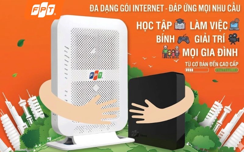 FPT Telecom cung cấp đa dạng gói Internet cho gia đình