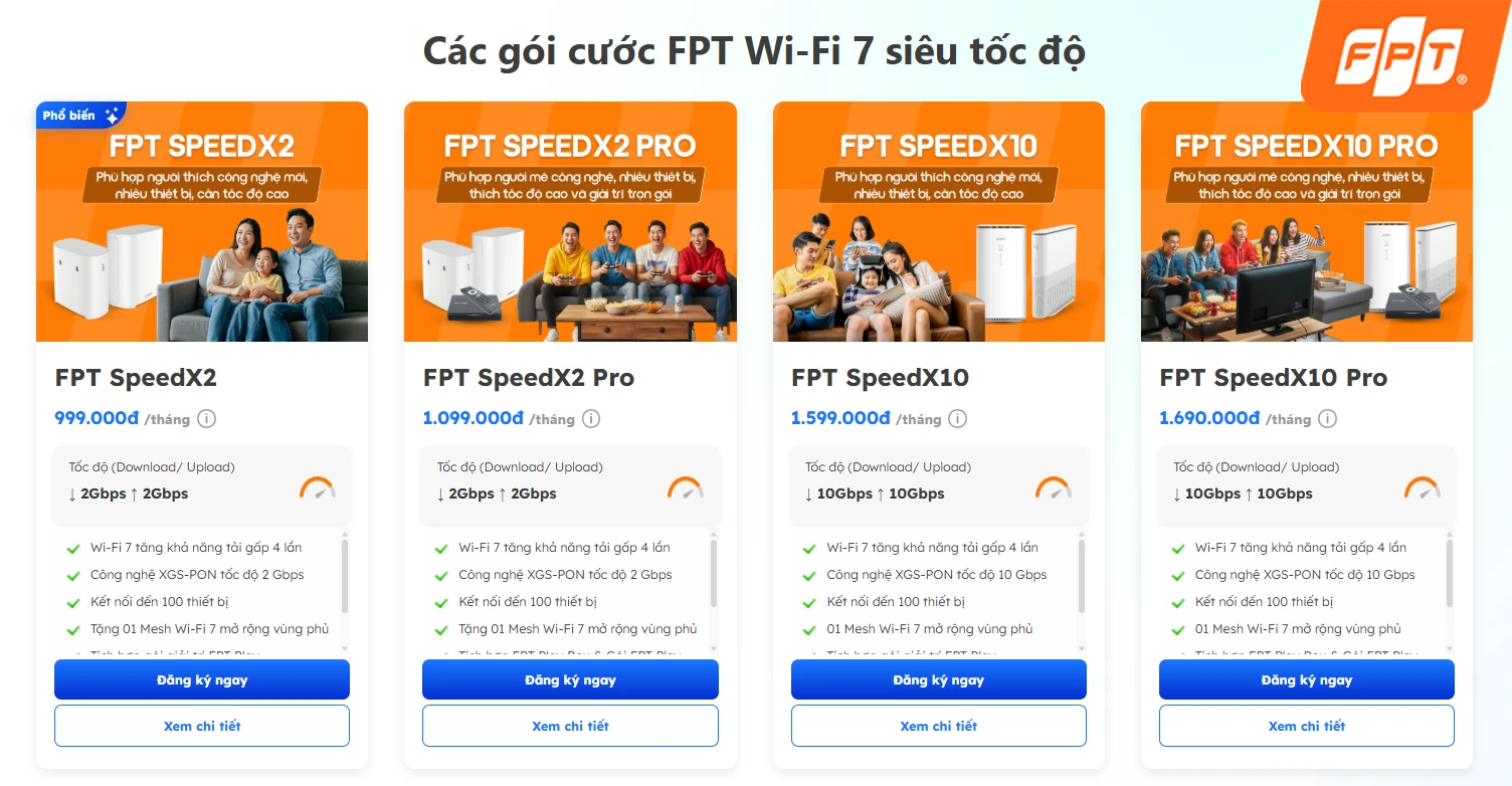 Các gói cước SpeedX - Wifi 7 siêu tốc độ hạ tầng XGS-PON