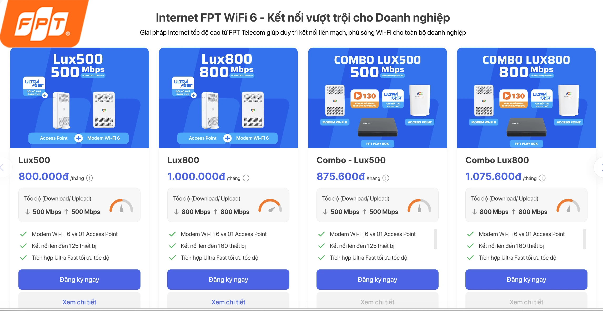 Bảng giá lắp mạng Internet FPT tại Hồ Chí Minh dành cho doanh nghiệp