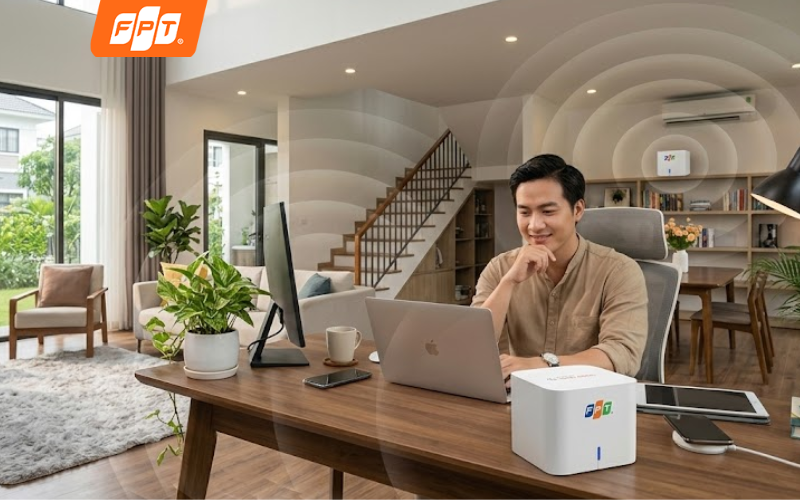 Mô hình phủ sóng Wifi Mesh ổn định không điểm chết trong căn hộ với Access Point của Combo Meta F1 Lite