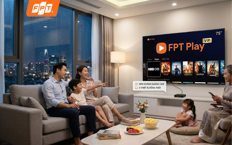 Giao diện dịch vụ giải trí FPT Play VIP tích hợp trên ứng dụng dành cho khách hàng đăng ký Combo Meta F2 Lite