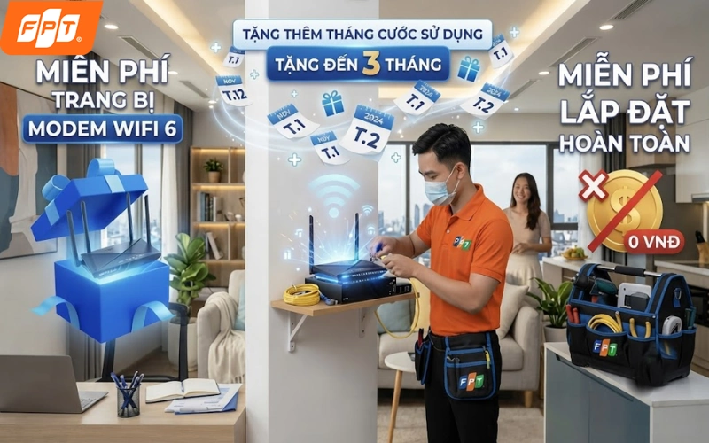Kỹ thuật viên FPT khảo sát hạ tầng lắp đặt internet tận nơi