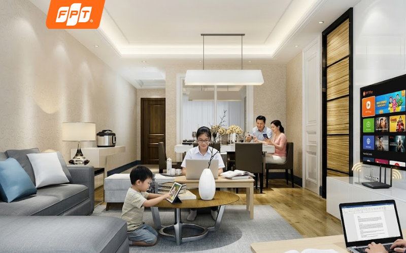 Đường truyền internet Sky FPT tốc độ 1Gbps hỗ trợ học tập, làm việc từ xa và kết nối nhiều thiết bị ổn định