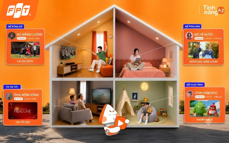 Đa dạng nội dung giải trí từ 130 kênh truyền hình FPT Play