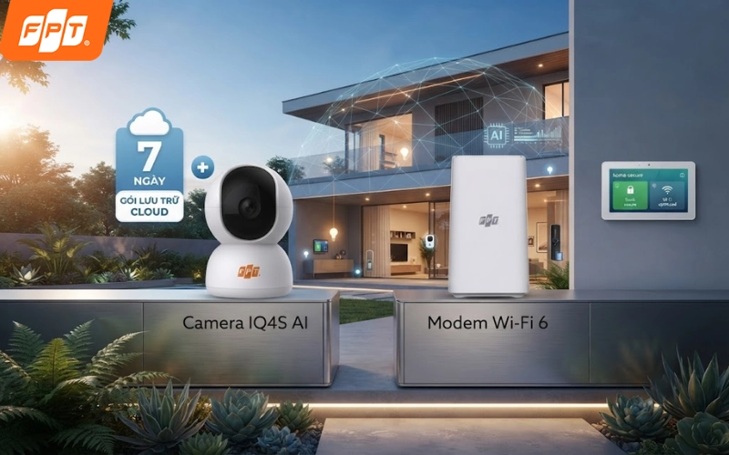Gói cước Internet Wifi 6 camera AI IQ4S lưu trữ cloud 7 ngày