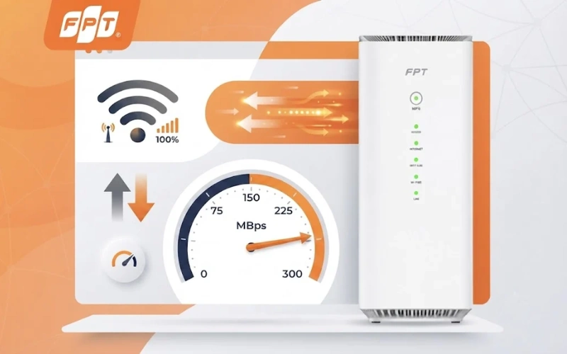 Thiết bị Modem Wifi 6 FPT tốc độ đối xứng 300Mbps hỗ trợ kết nối nhiều thiết bị cùng lúc
